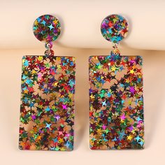 Акриловые геометрические серьги-подвески Shein