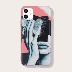 Чехол для iPhone с узором бабочки Shein