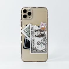 Прозрачный чехол для iPhone с узором доллара Shein