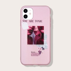Чехол для iPhone с текстовым принтом Shein