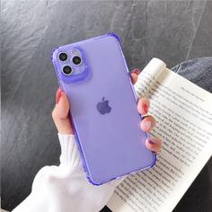 1шт однотонный прозрачный чехол для iPhone Shein