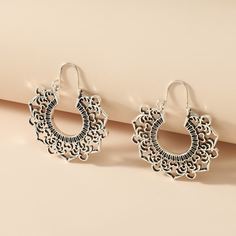 Серьги-кольца с цветком Shein