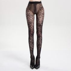 Колготки с цветочным узором Shein