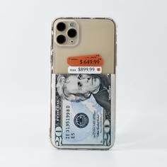 Прозрачный чехол для iPhone с узором доллара Shein