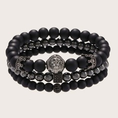 Черный Повседневный Мужские браслеты Shein