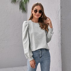 Однотонный свитшот с оригинальным рукавом Shein