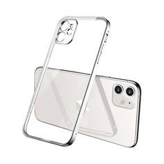 Прозрачный чехол для iPhone с контрастной рамкой Shein