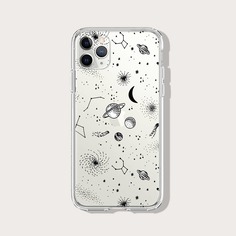 Прозрачный чехол для iPhone с узором планеты Shein