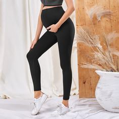 Простые спортивные колготки для беременных Shein