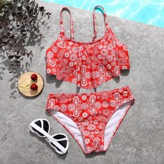 Цветочный Бохо Купальники для девочек Shein