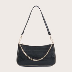 Сумка-багет с цепочкой и крокодиловым тиснением Shein