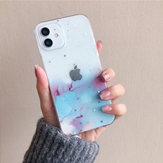 Чехол для iPhone с мраморным узором Shein