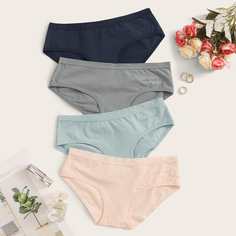 Однотонные трусики 4шт Shein