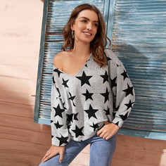 Футболка с узором "звезда Shein
