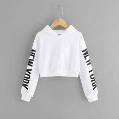 Для девочек толстовка с принтом букв Shein