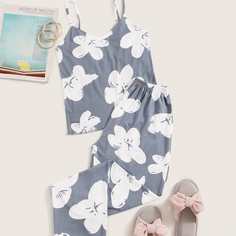 Пижама С Цветочным Принтом Shein