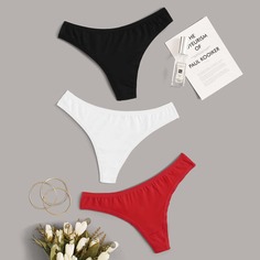 Однотонные трусики 3 пакета Shein
