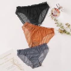 3 пакета сетчатые трусики с оригинальной отделкой Shein