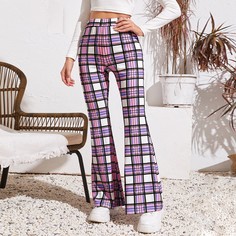 Расклешенные брюки в клетку Shein