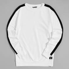 Мужской пуловер с заплатой Shein