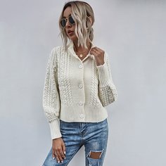 Трикотажный кардиган с воротником-стойкой Shein