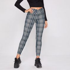Облегающие брюки в клетку Shein