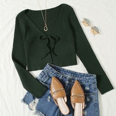 Вязаный кардиган с узлом Shein