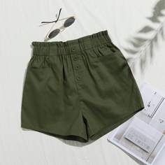 Карман Одноцветный Повседневный Шорты Shein