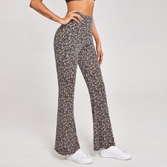 Брюки-клёш с цветочным принтом Shein