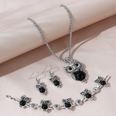 Ожерелье, серьги и браслет с совой Shein
