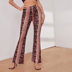 Цветочный Элегантный Брюки Shein
