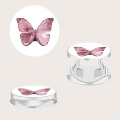 Круглая подставка для телефона с принтом бабочки 1шт Shein
