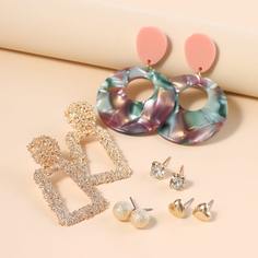 5 пар геометрические серьги-подвески Shein