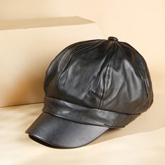 Однотонная кепка из искусственной кожи Shein