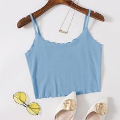 Трикотажный топ на бретелях с оригинальной отделкой Shein