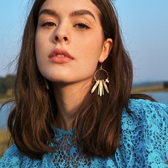 Серьги-подвески с камнем Shein