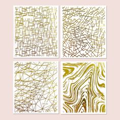 Стикер для дизайна ногтей с абстрактной линией 4 листа Shein