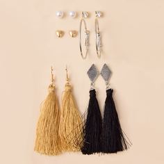 Серьги с бахромой 6 пар Shein