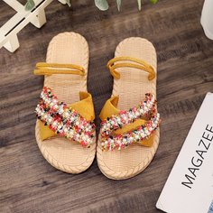 Шлепанцы с искусственным жемчугом Shein