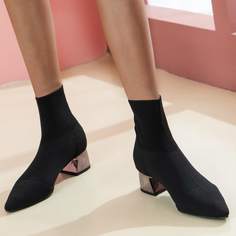 Остроконечные сапоги с массивным каблуком Shein