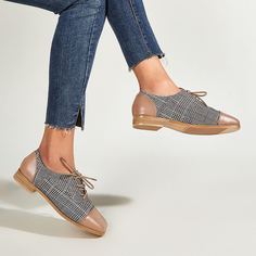 Балетки в клетку на шнурках Shein