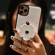 1шт чехол для iPhone и 1шт держатель для телефона в форме цветка Shein