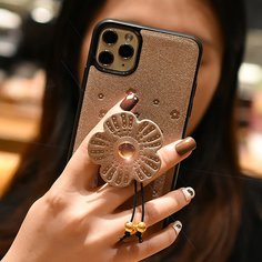 1шт чехол для iPhone и 1шт держатель для телефона в форме цветка Shein