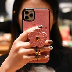 1шт чехол для iPhone и 1шт держатель для телефона в форме цветка Shein