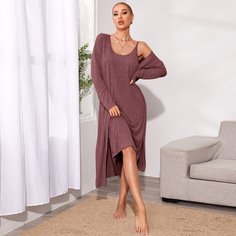 Одноцветный Повседневный Повседневный костюм Shein