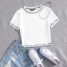 Кроп футболка Shein