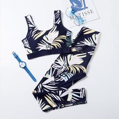 Растения Спортивный комплектный костюм Shein