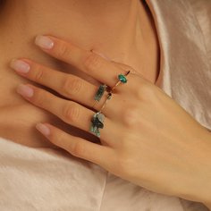 4шт кольцо со стразами Shein