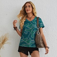 Контрастный цвет Повседневный Футболки Shein