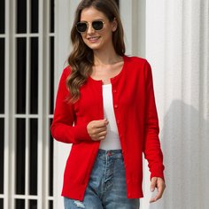 Пуговица Одноцветный Повседневный Кардиганы Shein